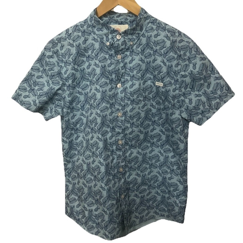 Laguna Aloha Cabana Mens S Button Down Tropical Pineapple Theme Polynesian Shirt